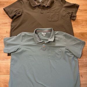 LOT 2 Duluth No Polo Shirt Men 3XL Tall Green Relaxed Fit Cotton Short Sleeve